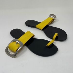 Giuseppe Zanotti Sandals Toe Ring Yellow With Buckled Strap Flat Women's 37.5